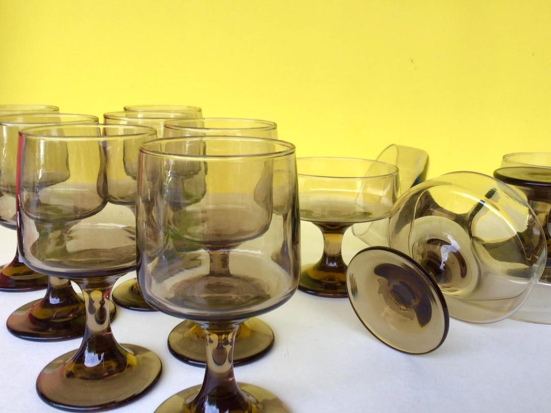 Deals 1970s Libbey tawny cordial/shot glasses; set of 8