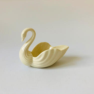 Small Vintage Ceramic Swan Bowl 