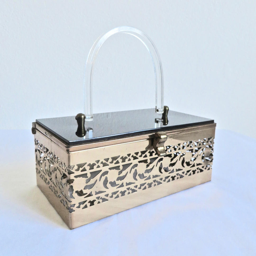 gold cage purse