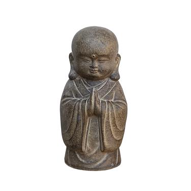 Chinese Oriental Stone Zen Garden Small Lohon Monk Figure cs7121E 