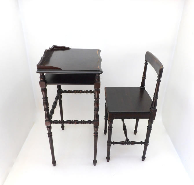 1800 39 S Antique Child 39 S School Desk Chair Set Mahogany