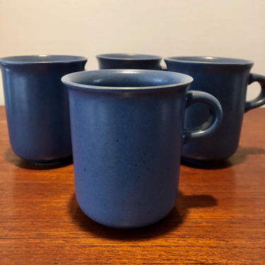 Vintage Dansk Sky Blue Mesa Coffee Mugs, (set of 4) 