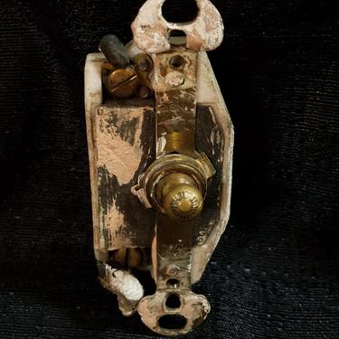 Antique Brass and Ceramic Toggle Switch