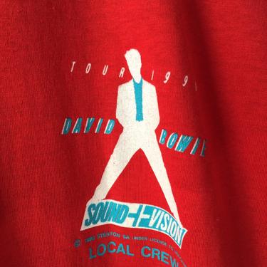 Vintage DAVID BOWIE Tour 1990 Sound+Vision Red T-shirt Sz Xl 