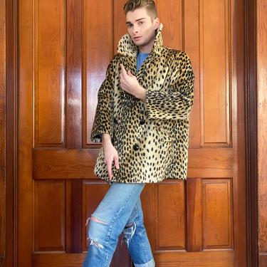 60s/70s Faux fur cheetah coat 