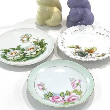 3 Vintage Hand Painted Floral Small Cake or Dessert Plates PT Bavaria Tirschenreuth and Germany FREE SHIPPING 