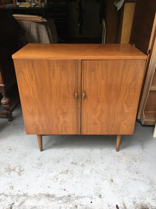 Mid Century Record Cabinet Small Credenza Buffet By