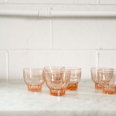 vintage french pink liqueur glasses i