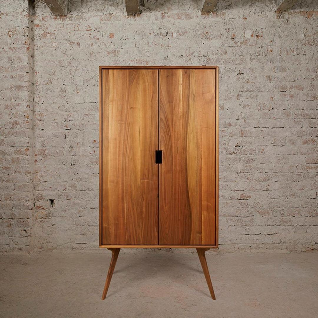 Mid Century Armoire Wardrobe, Walnut, Dresser MOKU Artisan Furniture