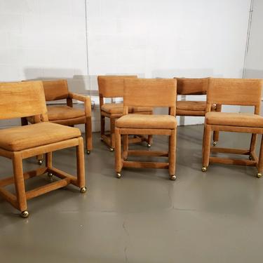Vintage Milo Baughman for Thayer Coggin Set of Six Upholstered Dining Chairs 