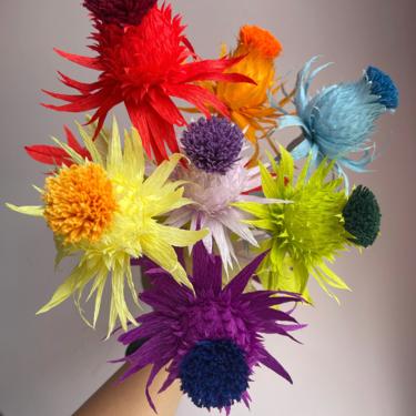 Crepe Paper Rainbow Thistle -- Paper Flowers for Weddings - Home Decor - Floral Wholesale 