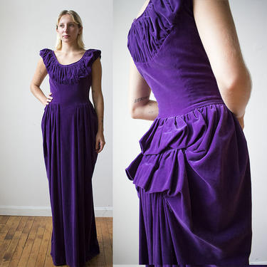 Vintage Purple Velvet Gown / 1940s Formal Gown / 1940s | Milk & Ice -  Baltimore, MD | ATTIC