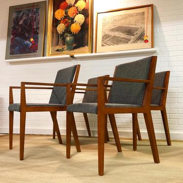 Set Of 6 Modern Cherry Dining Chairs 