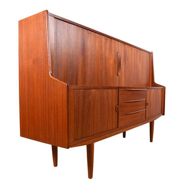 Danish Modern Teak Tambour Door Highboard