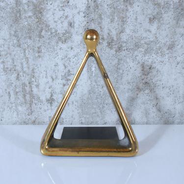 Single Ben Seibel Triangle Brass Bookend for Jenfred-Ware 