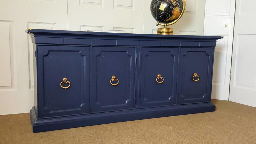 Navy blue buffet / sideboard / credenza by UniquebyRuth ...