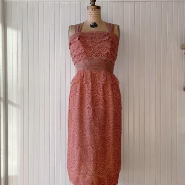 Vintage Tiered Lace Cocktail Dress Size M