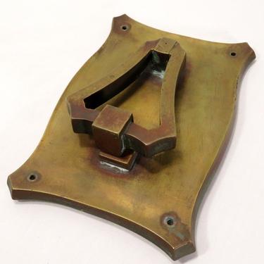 ARTS & CRAFTS Mission HEAVY CAST BRASS DOOR KNOCKER Frank Lloyd Wright ANTIQUE