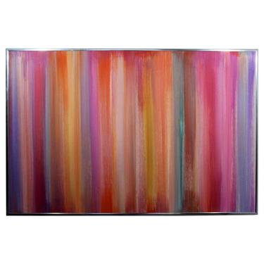 Contemporary Modern Large Framed Irene Simon Goache Rainbow Painting 