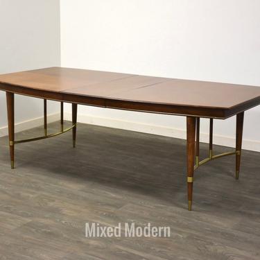 Walnut and Brass Dining Table 