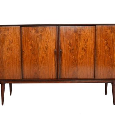 Tall Danish Mid Century Modern Gunni Omann Model 19 Rosewood Credenza 