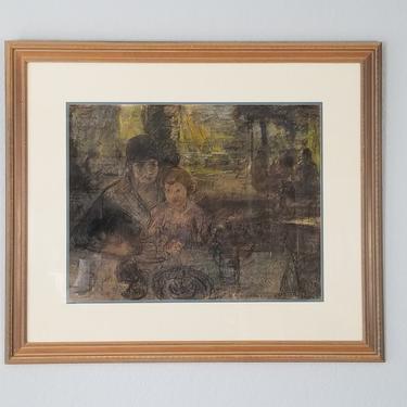1920s Figurative Abstract Pastel Painting by Felix Gogo. 