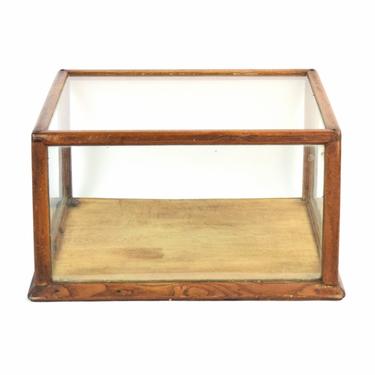 Antique Circa 1900 Oak &amp; Glass General Store Counter Top Display Cabinet 