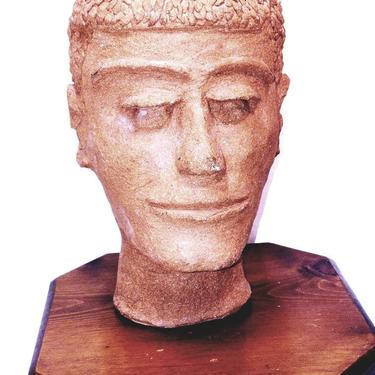 Signed Mid-Century Terra Cotta Bust of Man 