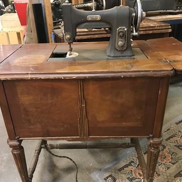 1950’s Electric White Sewing Machine with table