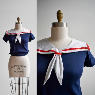 1970s Cropped Sailor Shirt 