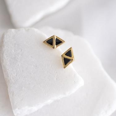 Gold Vermeil and Black Onyx Scout Earrings