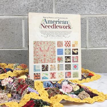 Vintage Book of Patterns and Instructions for American Needlework Retro 1960s Step by Step + How to Guide + Crochet + Quilting + Patchwork 