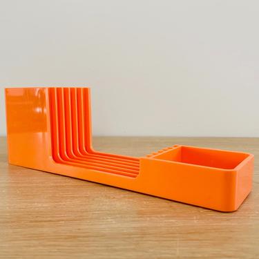 Mid Century Modern Orange Arlac Triset Desk Accessories Organizer 