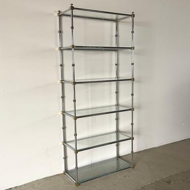 Vintage Chrome and Glass Etagere Bookcase 