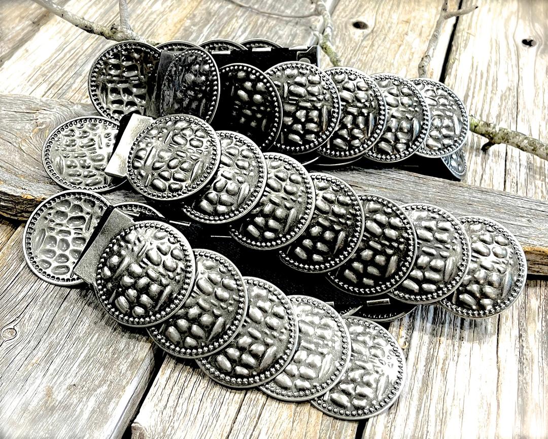 VINTAGE: Stretchy Metal Snake Scale Belt - Elastic Belt