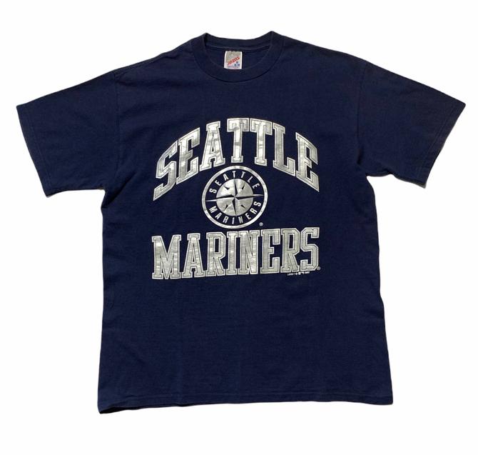 Vintage Seattle Mariners Catch The Fever Hooded Longsleeve T Shirt Sz L