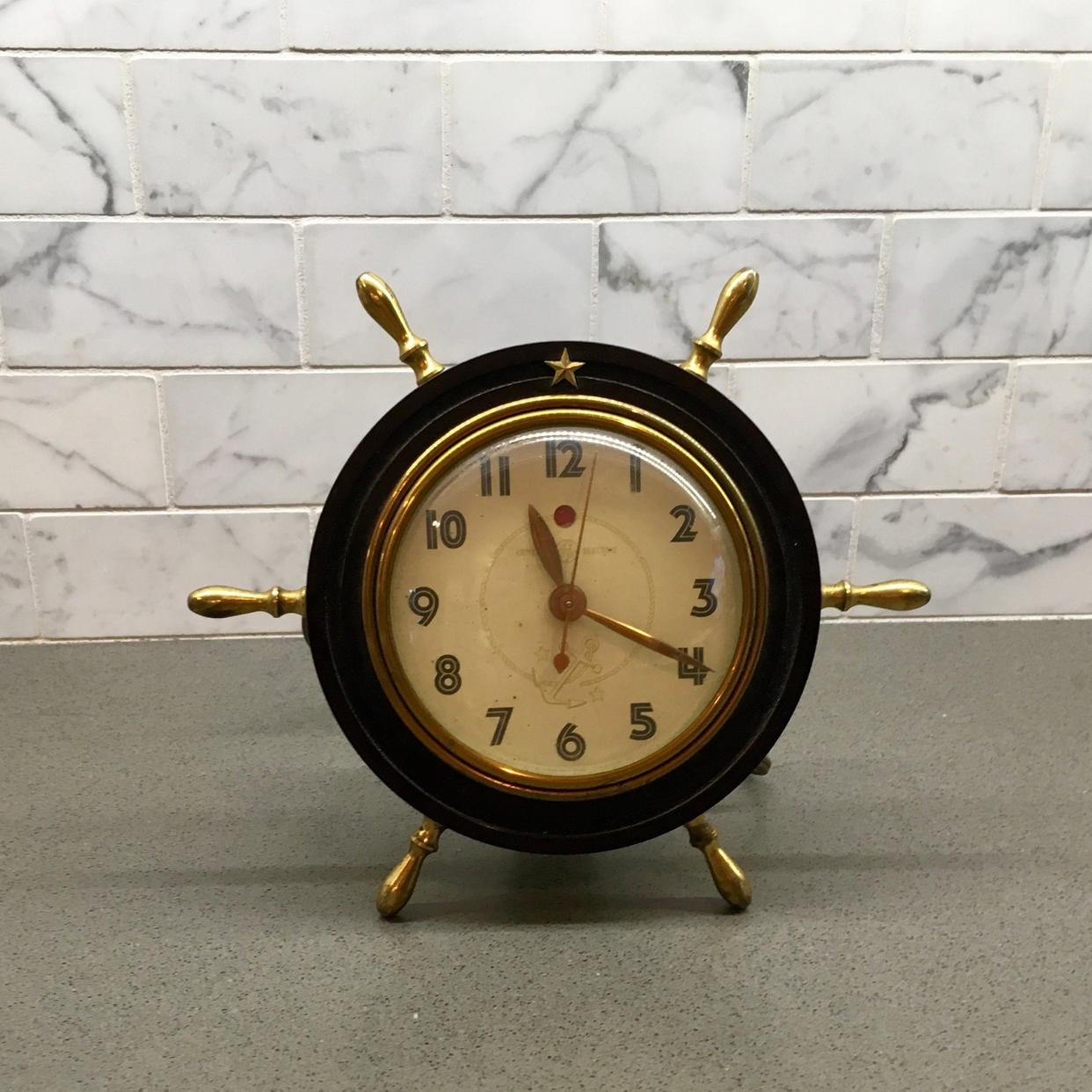 1939 Ships Wheel GE Telechron Electric Clock 3H98 Navigator