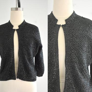 1950s/60s Black Sequined Cardigan 