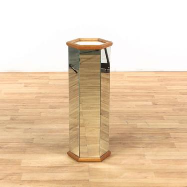 Hexagonal Mirrored Plant Stand