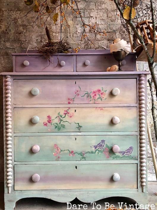 Antique Dresser Rustic Farmhouse Dresser Painted Vintage