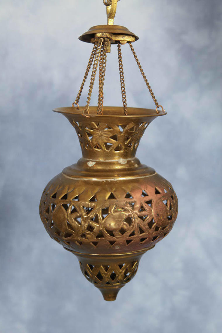 Vintage Brass Hanging Incense Burner Censer, Church, Lantern, Spiritual