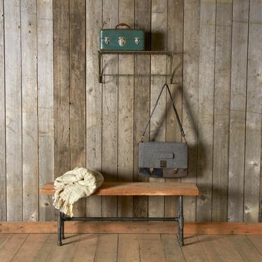 Modern Industry Reclaimed Wood Bench with pipe legs.  Choice of size, thickness and finish. 