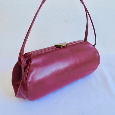 Late 50’s outlets Vintage purse raspberry leather