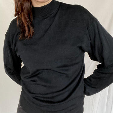 Vintage Shirt/ Vintage Turtleneck/ Mock Neck Shirt/ Silk Shirt/ Baracuta/ Medium 