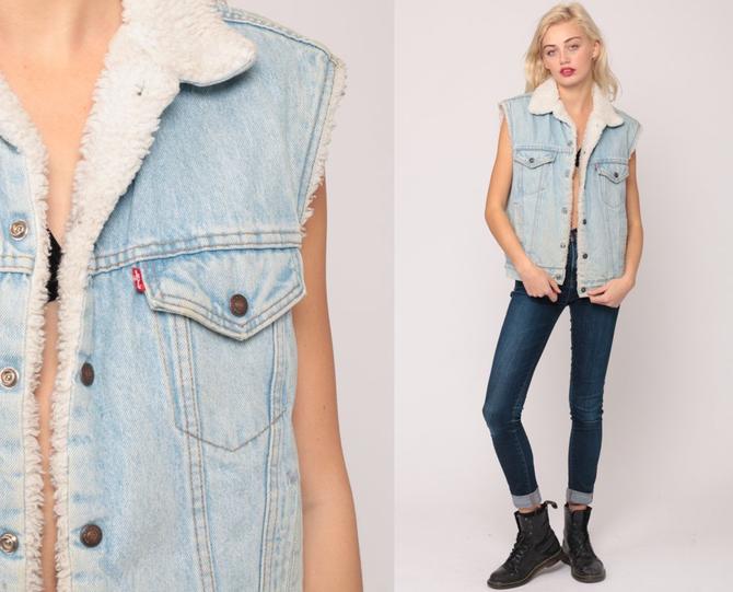 Denim hot sale sherpa vest