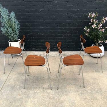 Mid-Century Modern Walnut & Chrome Dining Chairs by R-Way Furniture, c.1960’s 
