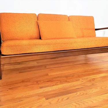 Mid Century lb Kofod - Larsen for Selig Wood Lounge Sofa 