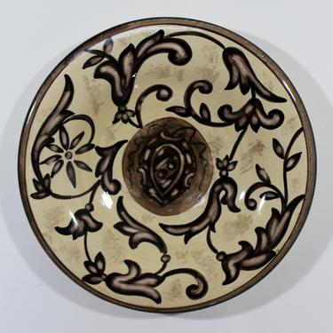 Mid Century Modern Vietri Vintage Ceramic Art Plate Stamped Italy Wall Sculpture 