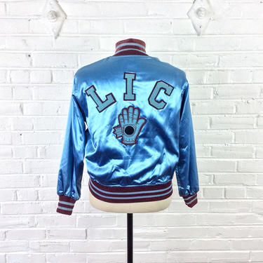 Size 38 Vintage 1950s LIC Satin Varsity Letterman Jacket by Werth Sporting Goods of Jamaica, NY 