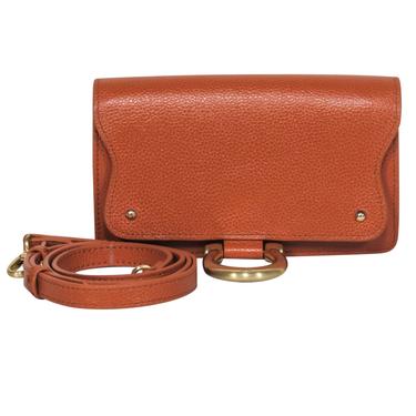 Sancia - Brown Pebbled Leather Mini Crossbody w/ Gold Ring
